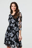 Black | Floral Semi Sheer Lace Layer Short Dress
