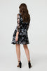Black | Floral Semi Sheer Lace Layer Short Dress
