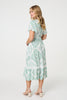 Sage | Mosaic Print Angel Sleeve Midi Dress