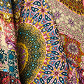 Multi Beige | Kaleidoscope Print 3/4 Sleeve Short Dress

