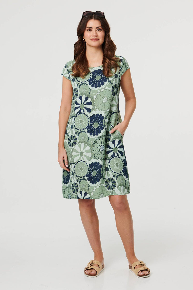 sachin and babi light blue dress Poly USA 8526 Fitted Short 3/4 Jersey Dress main image 1