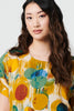 Yellow | Geo Print Short Sleeve Knee Length Dress

