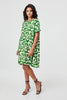 Green | Abstract 1/2 Sleeve Knee Length Dress
