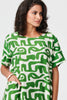 Green | Abstract 1/2 Sleeve Knee Length Dress
