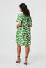 Green | Abstract 1/2 Sleeve Knee Length Dress
