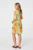 Orange | Tropical Tile Print Smock Dress
