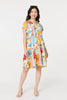 Orange | Patchwork Print Knee Length Smock Dress
