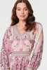 Pink | Floral Border Print Empire Maxi Dress

