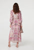 Pink | Floral Border Print Empire Maxi Dress
