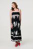 Black | Ikat Print Sleeveless A-Line Maxi Dress
