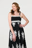 Black | Ikat Print Sleeveless A-Line Maxi Dress

