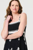 Black | Ikat Print Sleeveless A-Line Maxi Dress
