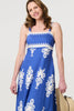 Blue | Ikat Print Sleeveless A-Line Maxi Dress

