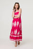 Pink | Ikat Print Sleeveless A-Line Maxi Dress : Model is 5'9