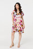 Pink | Brushstroke Floral V-Neck Smock Dress
