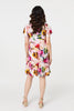 Pink | Brushstroke Floral V-Neck Smock Dress
