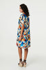 Blue | Abstract Print Knee Length Shift Dress
