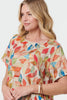 Orange | Leaf Print Knee Length Shift Dress
