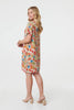 Orange | Leaf Print Knee Length Shift Dress
