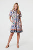 Pink | Printed Tie-Up Waist Knee Length Dress
