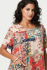 Beige | Patchwork Print Knee Length Shift Dress
