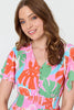 Pink | Abstract Shirred Knee Length Dress