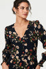 Navy | Floral Long Sleeve Lace Trim Maxi Dress