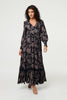 Navy | Floral Lace Long Sleeve Maxi Dress
