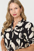 Black | Printed 1/2 Sleeve Tiered Short Dress
