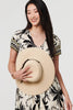 Black | Leaf Print Short Sleeve Maxi Smock Dress
