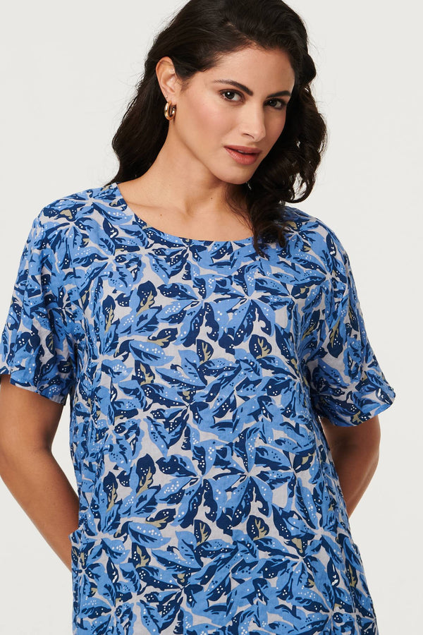 Blue | Floral Relaxed Short Shift Dress