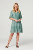 Khaki | Lace Detail 1/2 Sleeve Short Dress