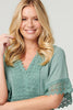Khaki | Lace Detail 1/2 Sleeve Short Dress