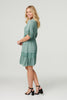 Khaki | Lace Detail 1/2 Sleeve Short Dress