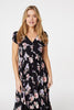 Black | Floral Lace Trim Maxi Dress