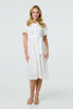 White | Broderie Anglaise Short Sleeve Midi Dress
