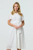 White | Broderie Anglaise Short Sleeve Midi Dress
