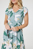 Green | Lilly Print Lace Trim Maxi Dress