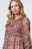 Red | Printed Empire Tiered Midi Smock Dress
