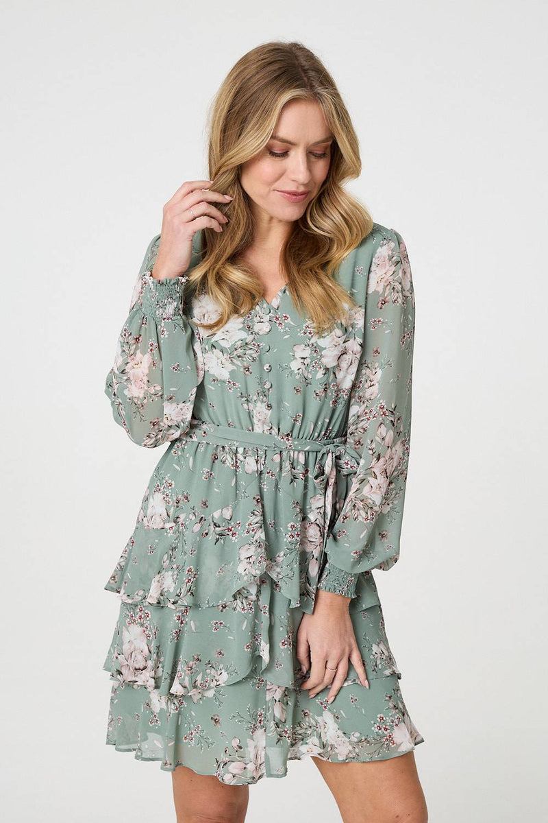 long sleeve skater dress Vintage Floral Long Sleeve Skater Dress