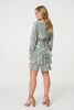 Sage | Vintage Floral Long Sleeve Skater Dress
