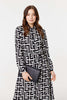 Black | Printed Tie Waist Midi Shirt Dress