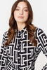 Black | Printed Tie Waist Midi Shirt DressBlack | Printed Tie Waist Midi Shirt Dress