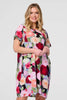 Red | Abstract Relaxed Short Shift Dress
