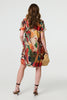 Orange | Abstract Print Relaxed Short Shift Dress
