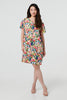 Pink | Floral Short Sleeve Shift Short Dress
