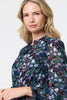 Navy | Floral Print Semi Sheer Midi Dress
