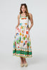 Green | Border Print Cami Strap Midi Dress
