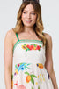 Green | Border Print Cami Strap Midi Dress

