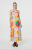 Orange | Patchwork Print Sleeveless Maxi Dress
